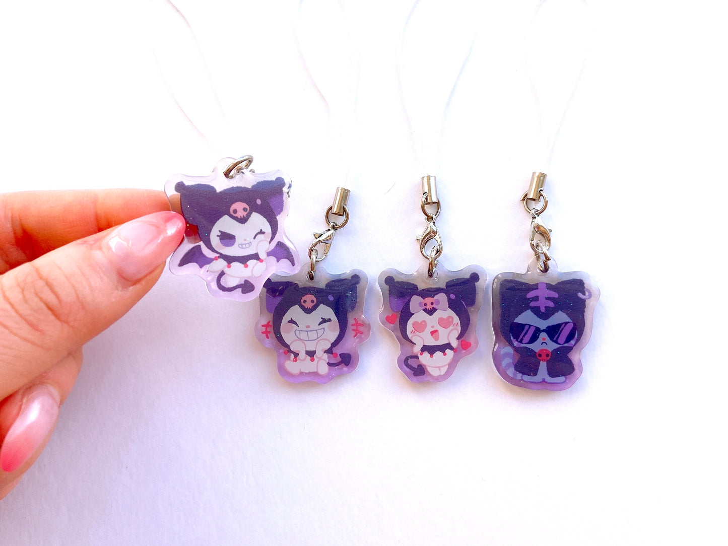 Kuromi Mini Charms (1.5 inch Clear Acrylic)