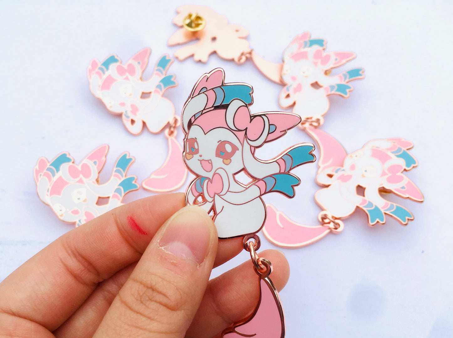 Sylveon Dangling Tail Enamel Pin 3.5"
