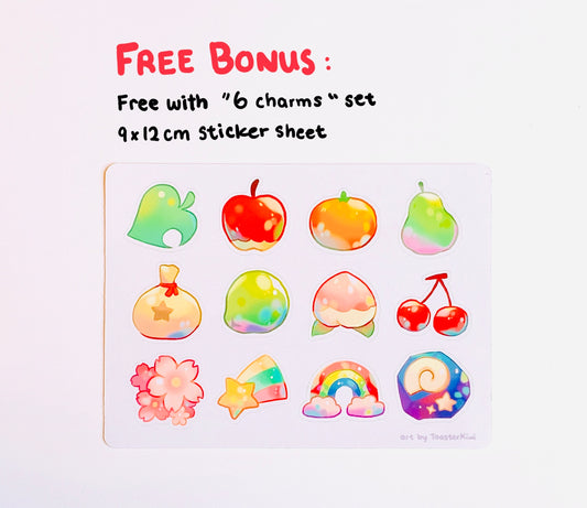 Animal Crossing Mini Charms (1.5 inch Clear Acrylic)