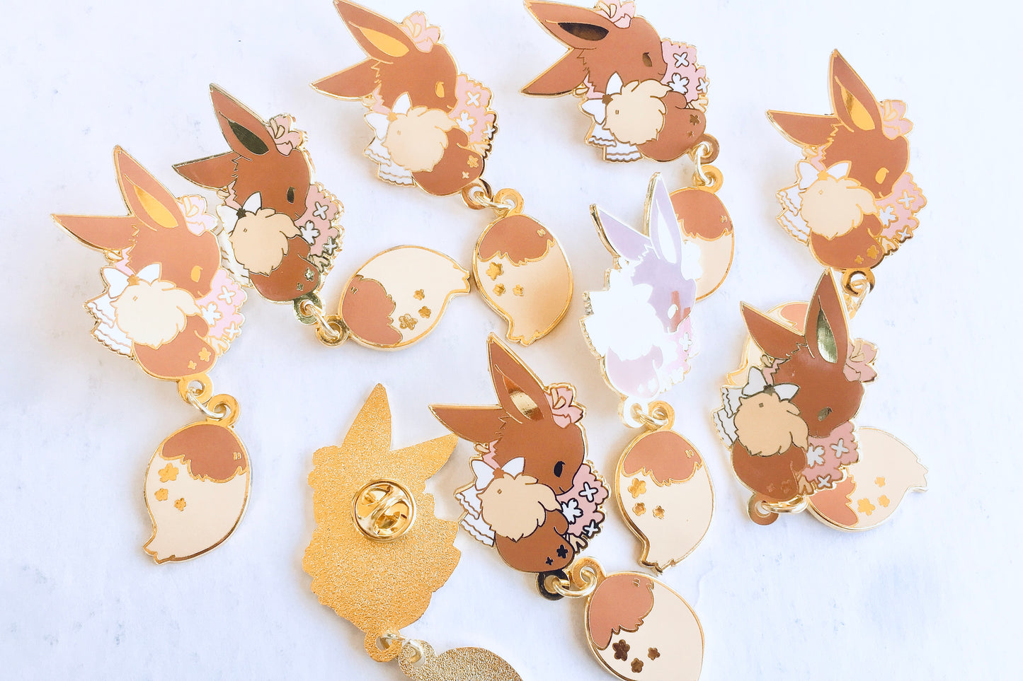 Eevee Dangling Tail Enamel Pin 3.5"