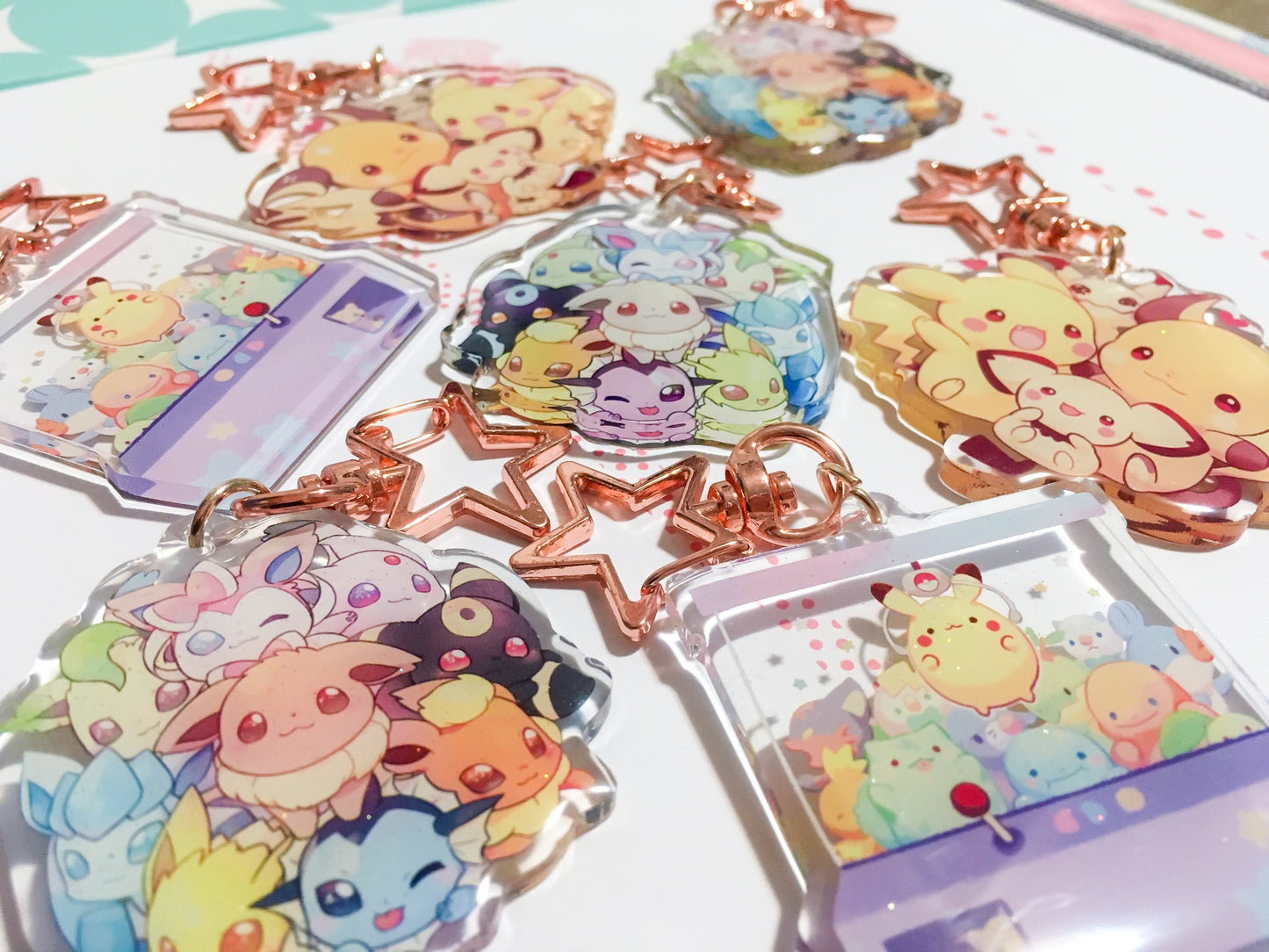 Eeveelution Charms (2 inch Clear Acrylic)