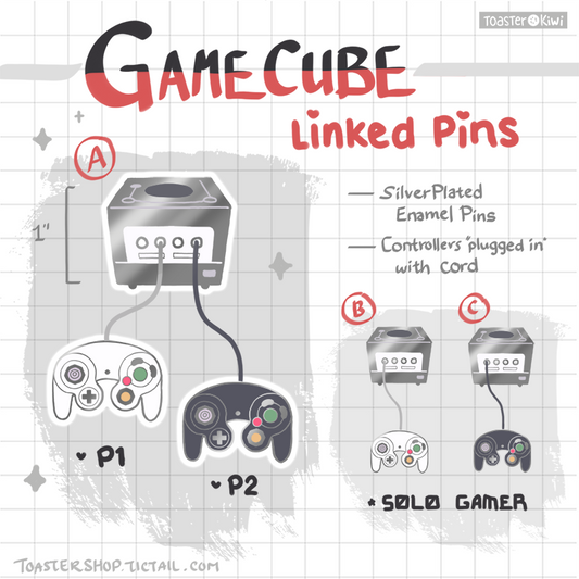 Gamecube Linked Enamel Pins (1")