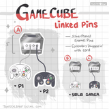 Gamecube Linked Enamel Pins (1")
