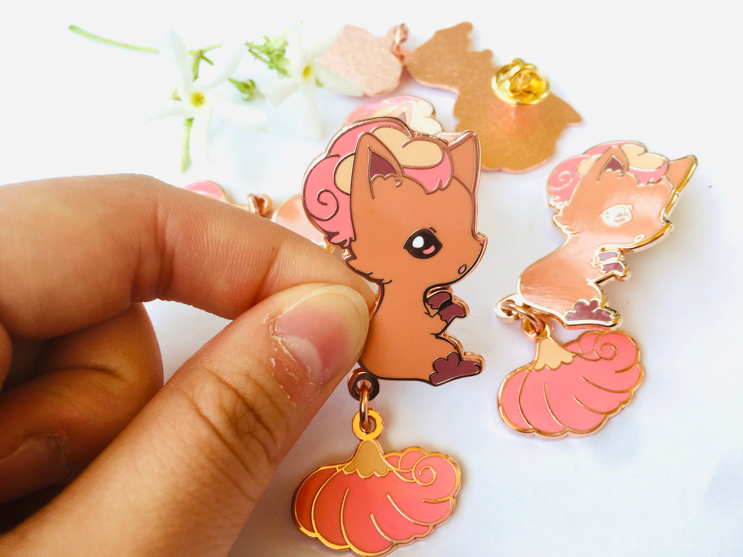 Vulpix Dangling Tail Enamel Pin 3.5"