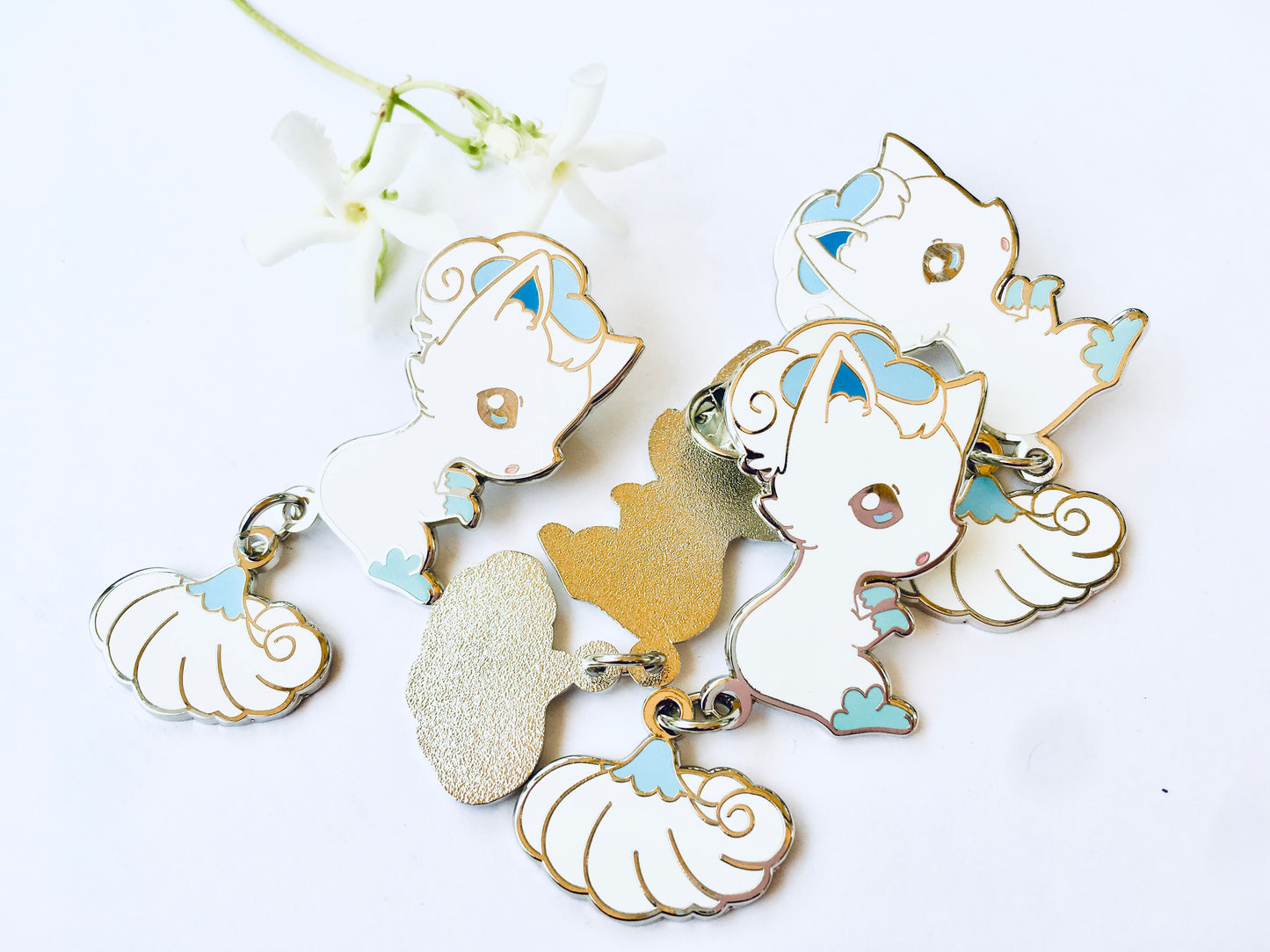Vulpix Dangling Tail Enamel Pin 3.5"