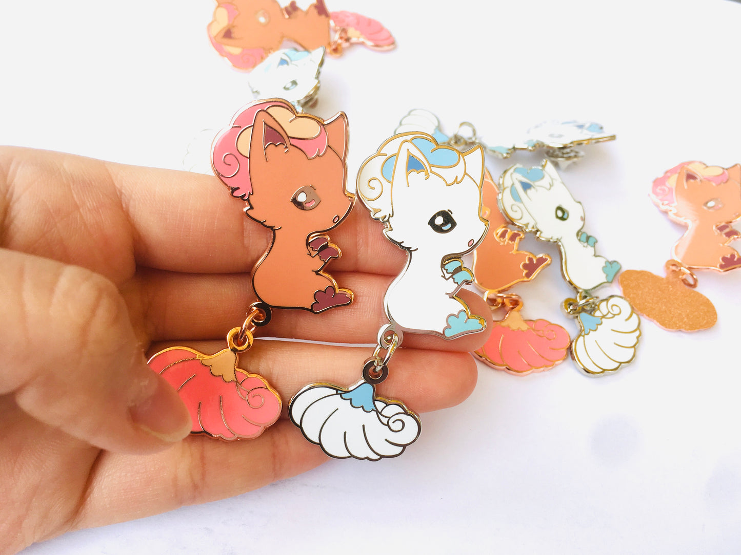 Vulpix Dangling Tail Enamel Pin 3.5"