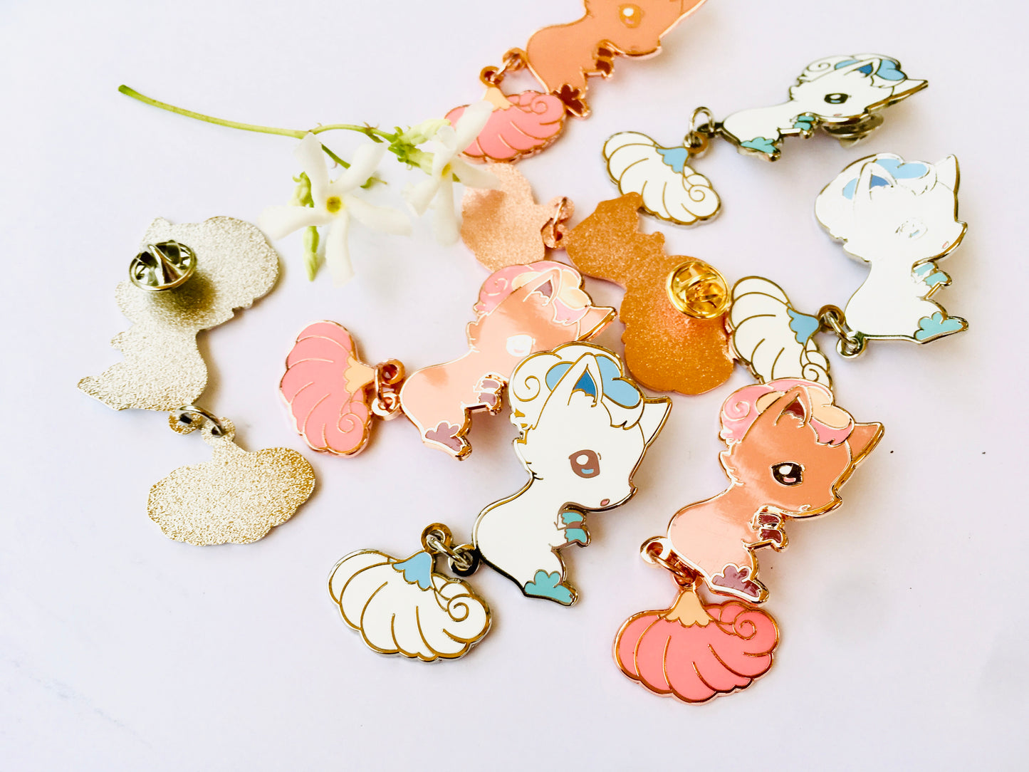 Vulpix Dangling Tail Enamel Pin 3.5"