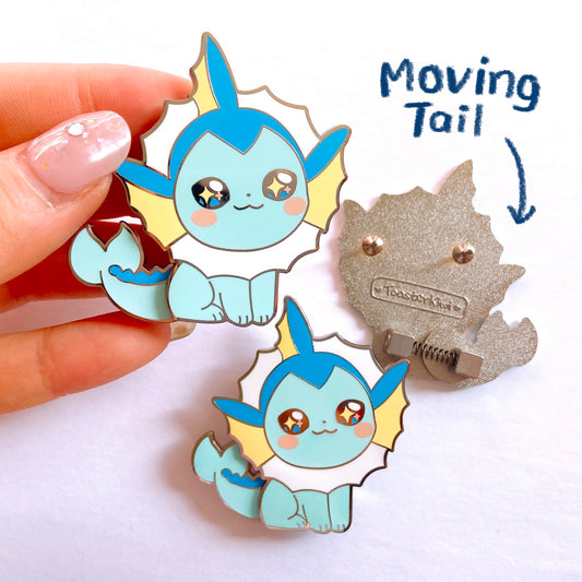 Vaporeon Bobble Tail Enamel Pin