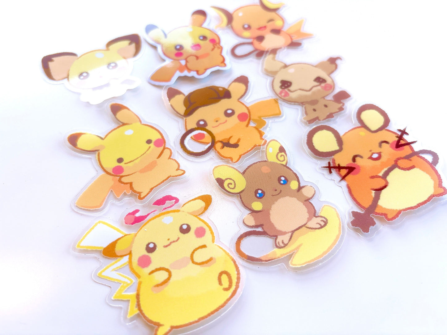 Pikachu Clear Sticker Set (9pcs)
