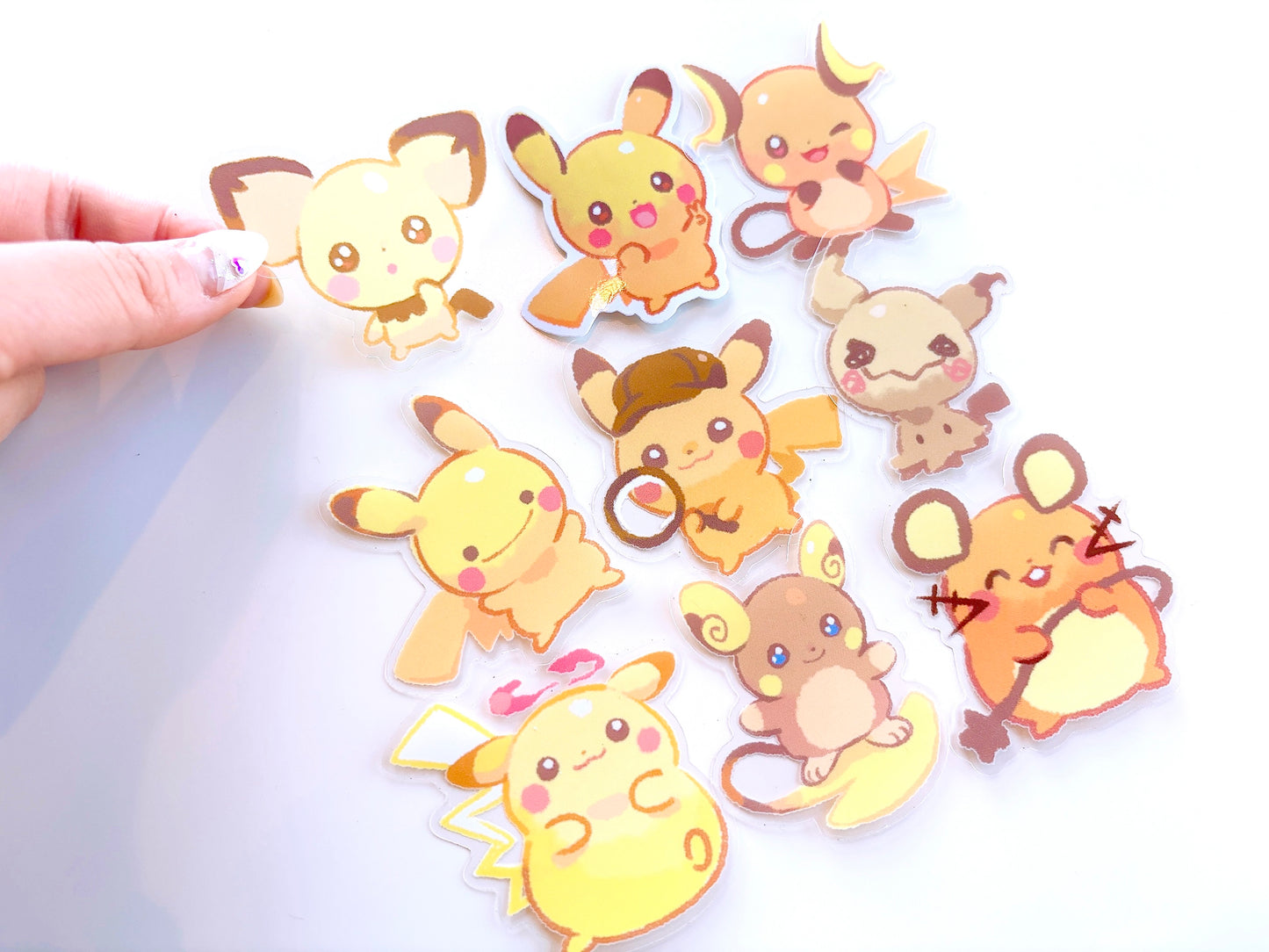 Pikachu Clear Sticker Set (9pcs)