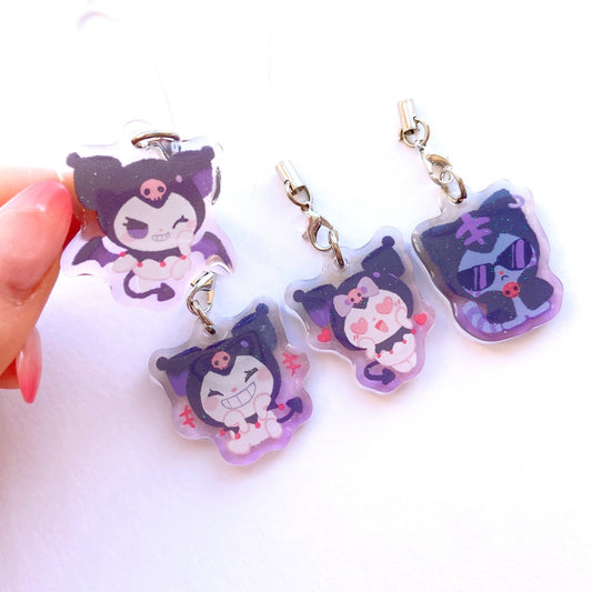 Kuromi Mini Charms (1.5 inch Clear Acrylic)
