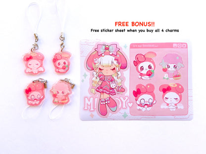 MY M3L0DY Mini Charms (1.5 inch Clear Acrylic)