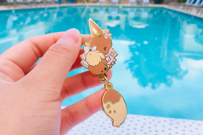 Eevee Dangling Tail Enamel Pin 3.5"