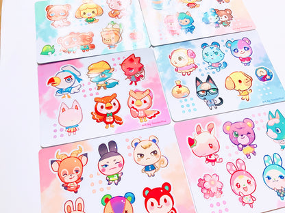 Animal Crossing Sticker Sheets (4x6 inch vinyl)
