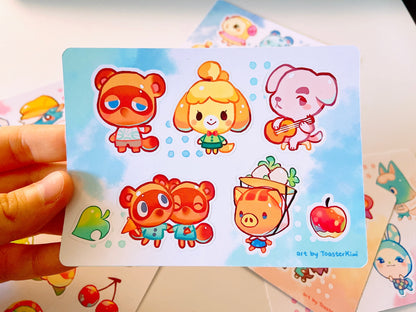 Animal Crossing Sticker Sheets (4x6 inch vinyl)