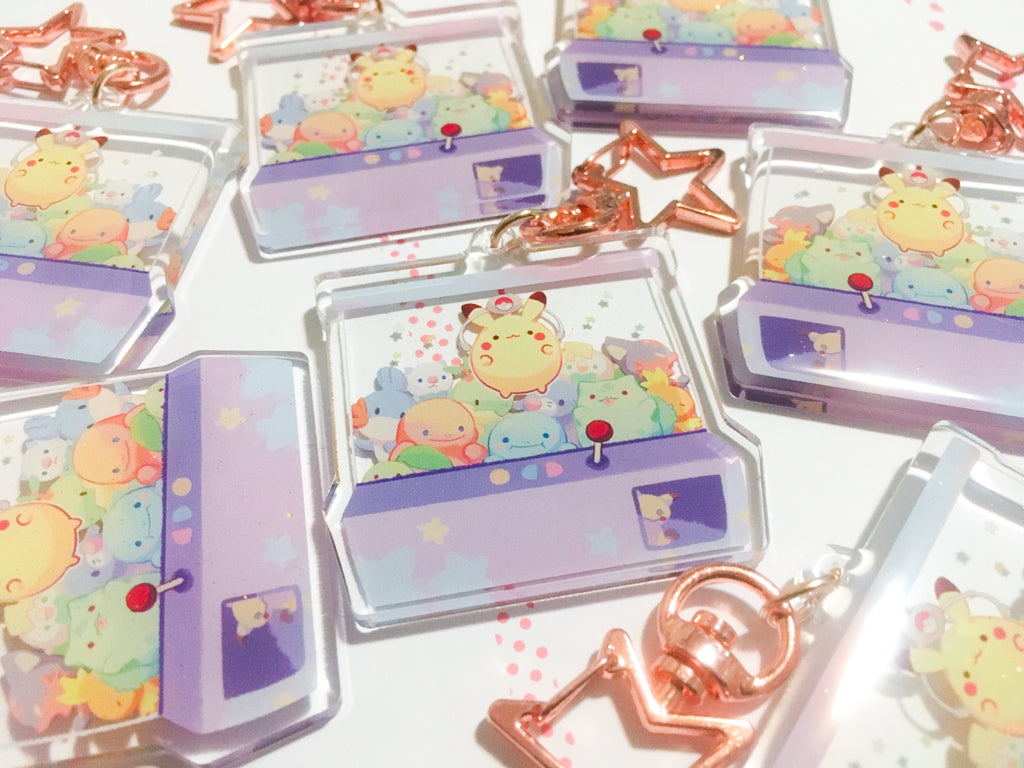 Pikachu Tamagotchi Cute Pokemon Double Sided Acrylic Keychain 2in