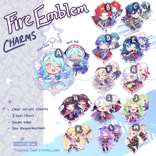 FIRE EMBLEM charms (2 inch Clear Acrylic)