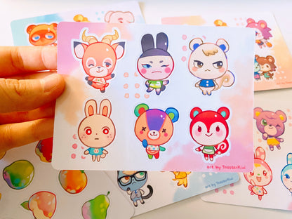 Animal Crossing Sticker Sheets (4x6 inch vinyl)
