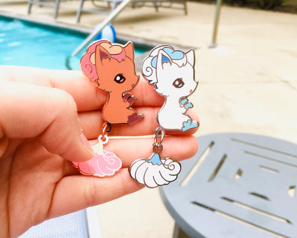 Vulpix Dangling Tail Enamel Pin 3.5"