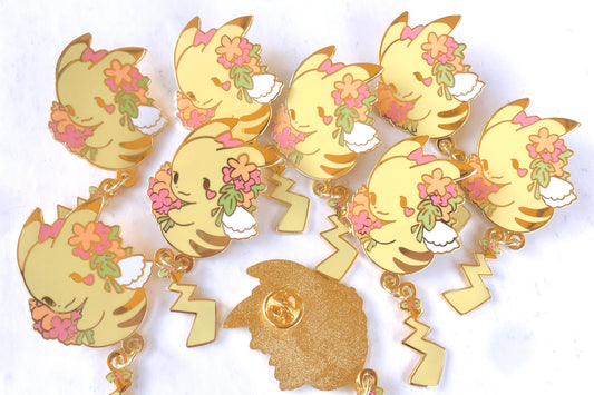 Pikachu Dangling Tail Enamel Pin 3.5"