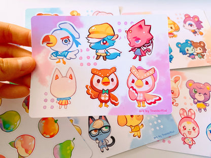 Animal Crossing Sticker Sheets (4x6 inch vinyl)