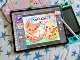 Let's Go! Pikachu & Eevee Poster (11x17")