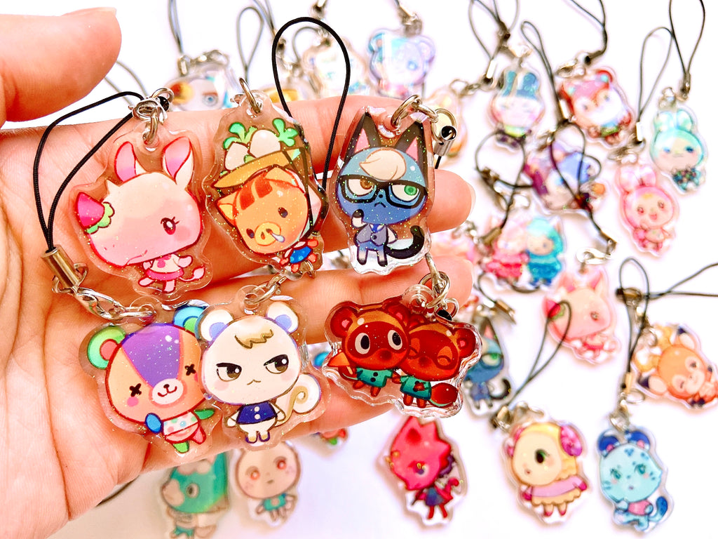 Tiny Acrylic Charms Set / 55 Pieces, 10mm