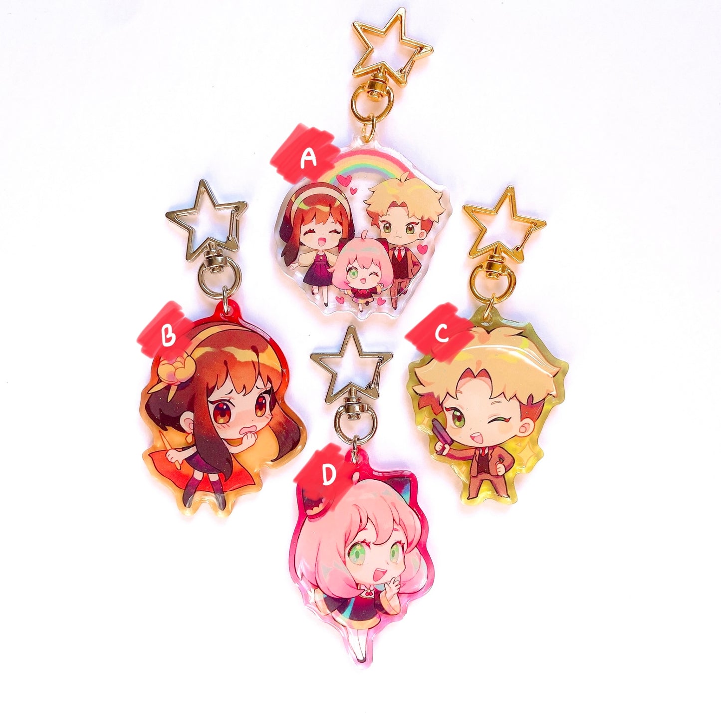 Spy x Family Charms (2 inch Clear Acrylic)