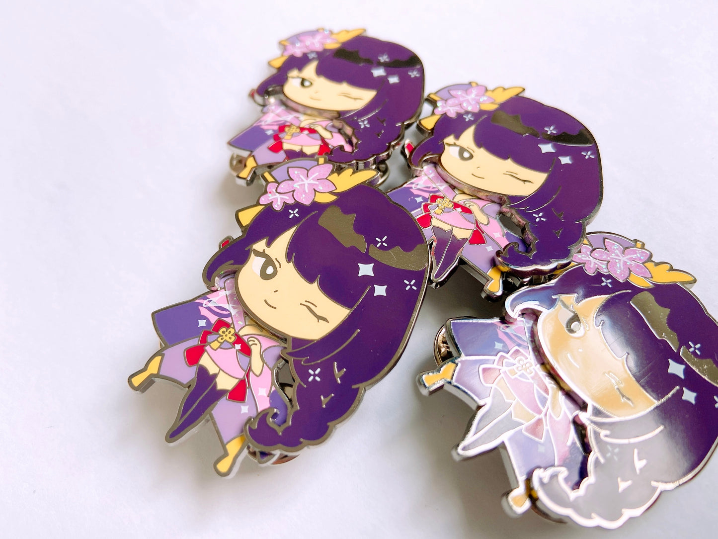 Raiden Shogun Bobble Head Enamel Pin [Genshin Impact]