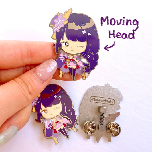 Raiden Shogun Bobble Head Enamel Pin [Genshin Impact]