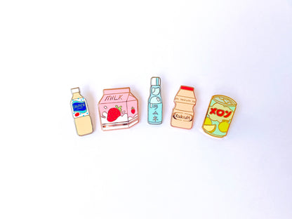 Japanese Drinks Enamel Pins 1”