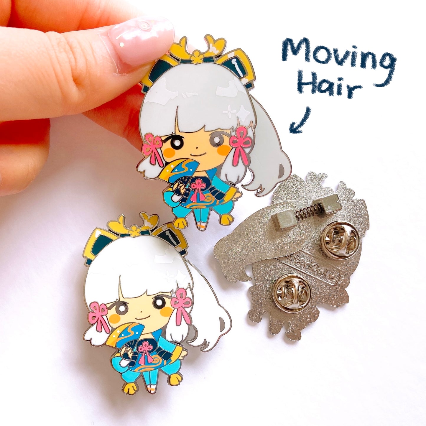 Kamisato Ayaka Bobble Head Enamel Pin [Genshin Impact]