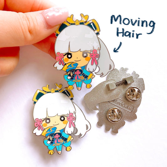 Kamisato Ayaka Bobble Head Enamel Pin [Genshin Impact]