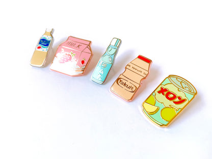 Japanese Drinks Enamel Pins 1”