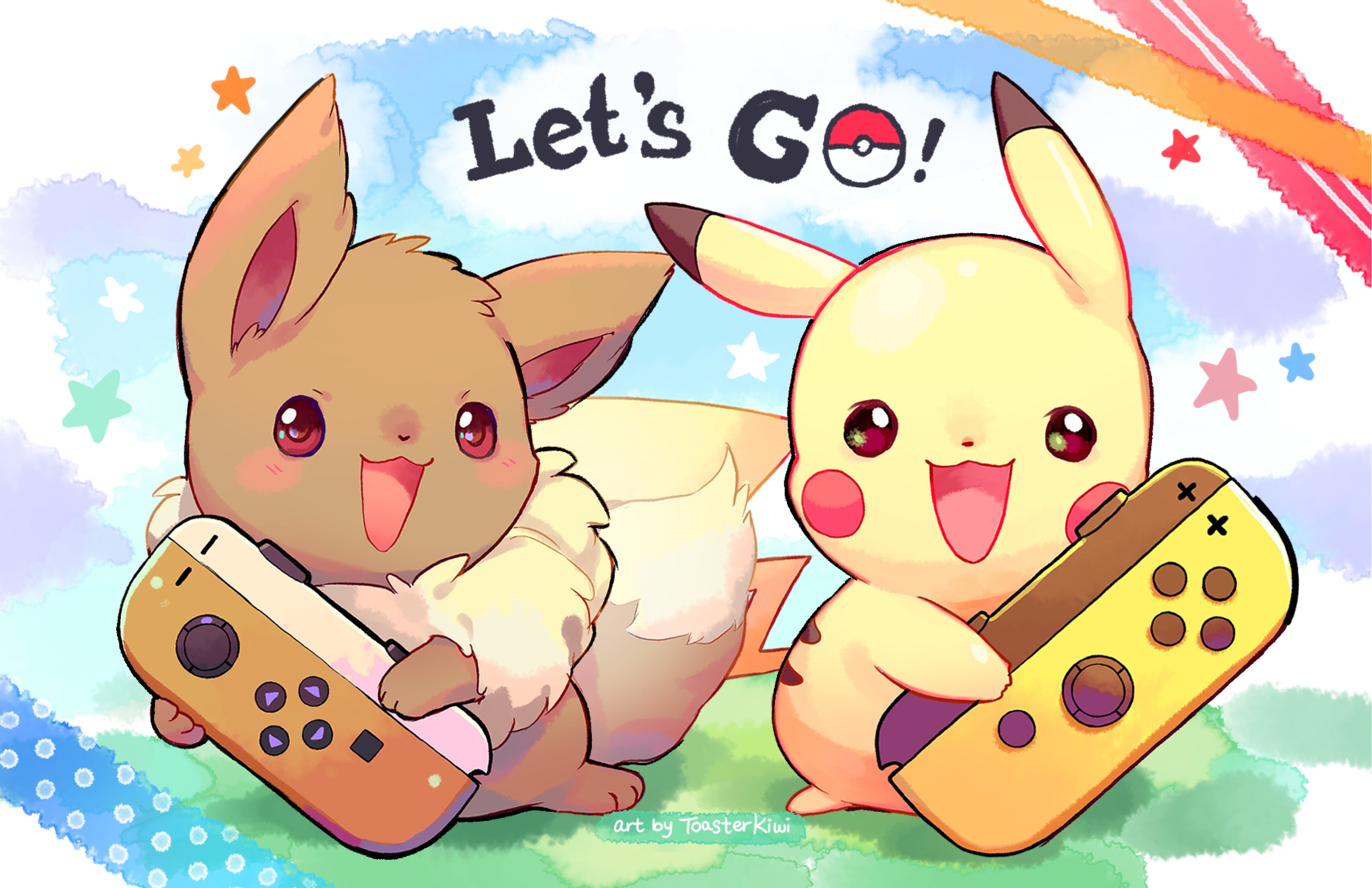 Let's Go! Pikachu & Eevee Poster (11x17