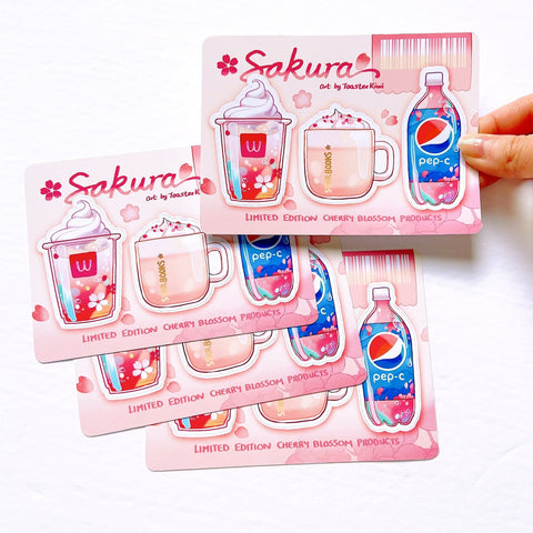 Sakura drinks Sticker Sheets