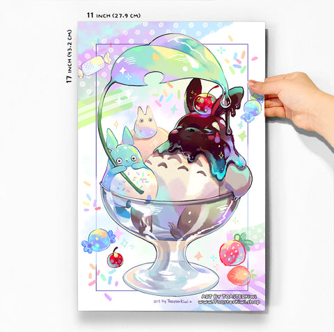 Totoro Ice Cream Poster (11x17")